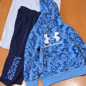 Under Armour Blue Camouflage Hoodie and Sweatpants 4T
